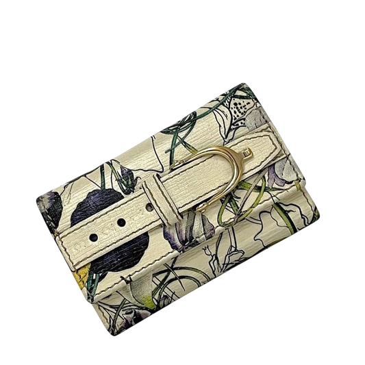 Gucci 6ring Key Case Cream White Green Flora Nice