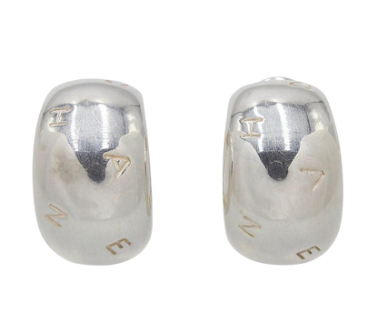 Chanel Sv925 Logo Dome Earrings