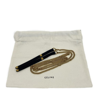 Celine Flamed Evening Clutch Dark Navy And Bordeaux Chain Shoulder/2way Leather