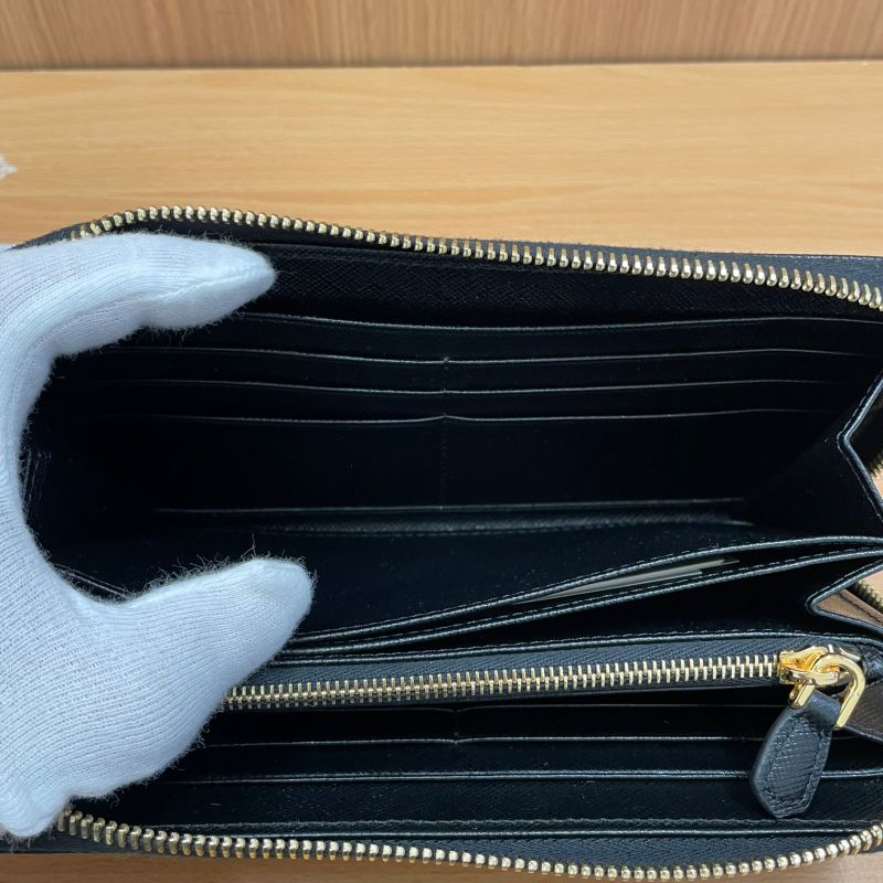 Prada Saffiano Round Zipper Long Wallet A25-1225