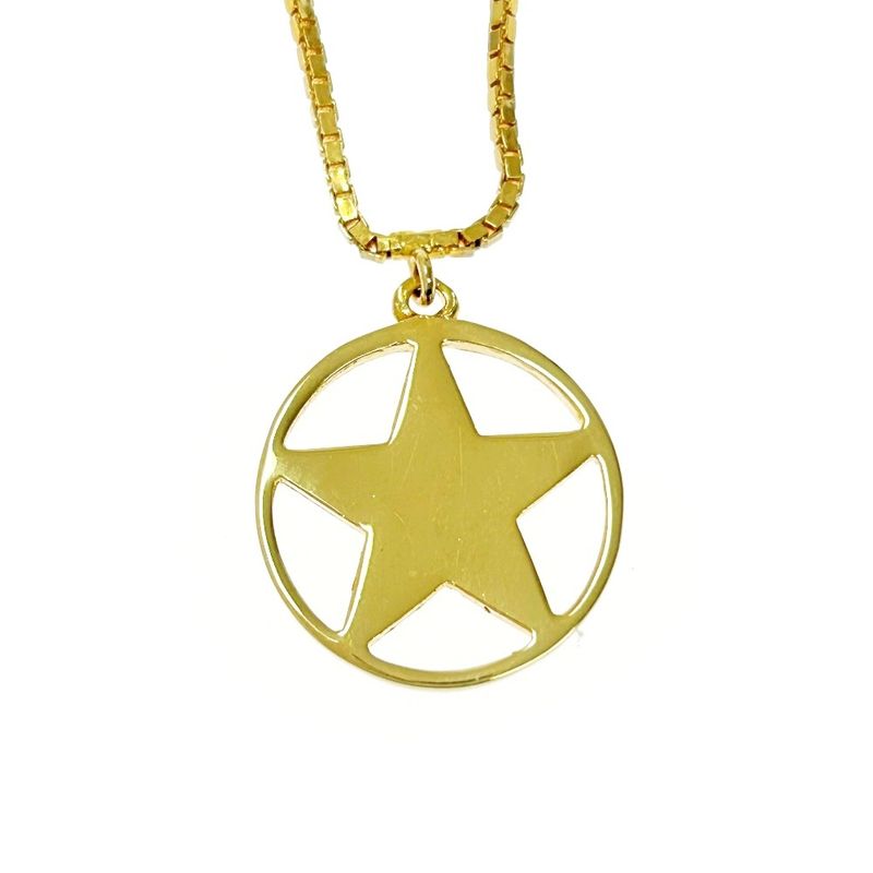 Christian Dior GP Dior Logo Star Necklace Women's Gold Red 408106 Necklace