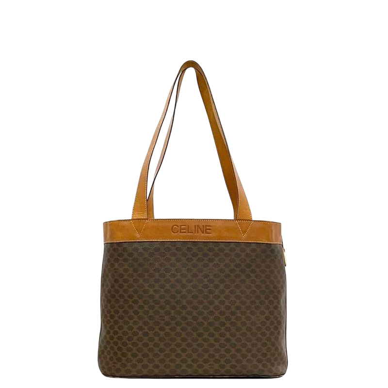 Celine Tote Bag Brown Macadam Large PVC Leather Preowned
