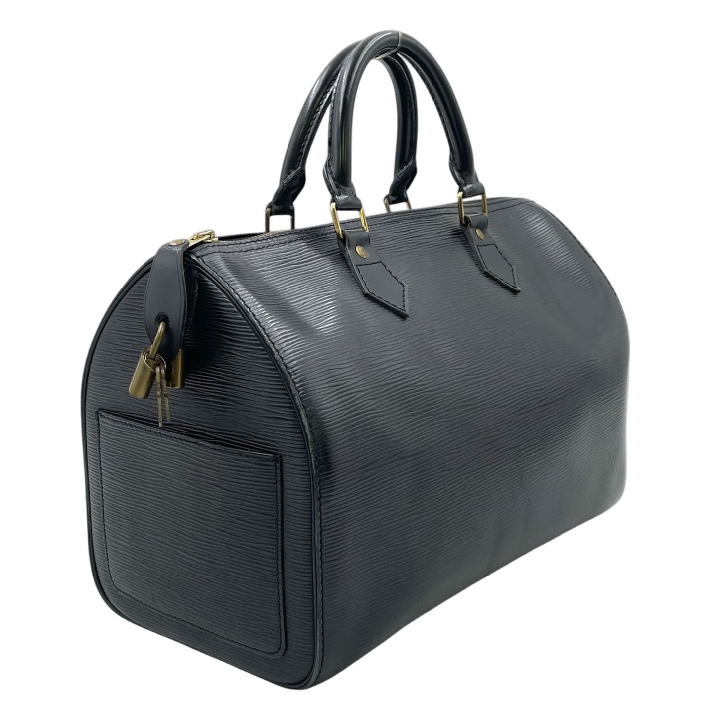 Louis Vuitton Speedy 30 Epi Noir Leather Black Handbag Gold — view 2