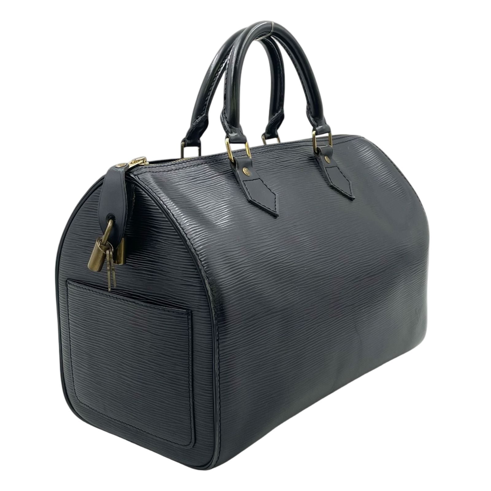 Louis Vuitton Speedy 30 Epi Noir Leather Black Handbag Gold — view 2