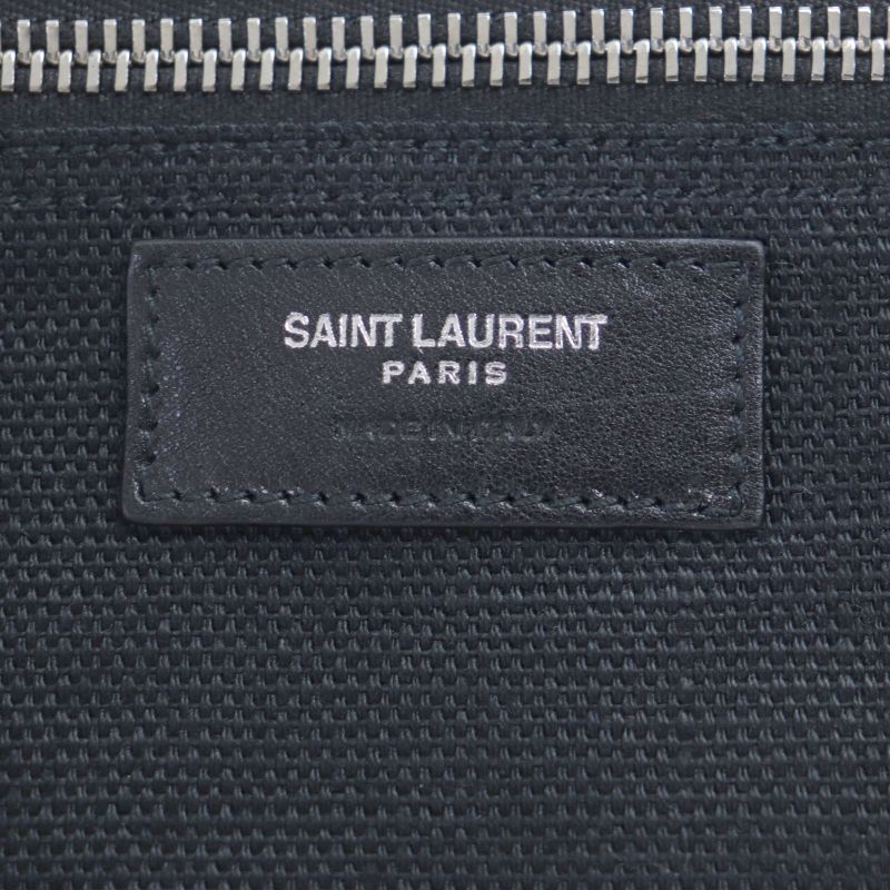  Saint Laurent Paris 509415 Rive Gauche Logo Canvas Leather Tote Bag Beige
