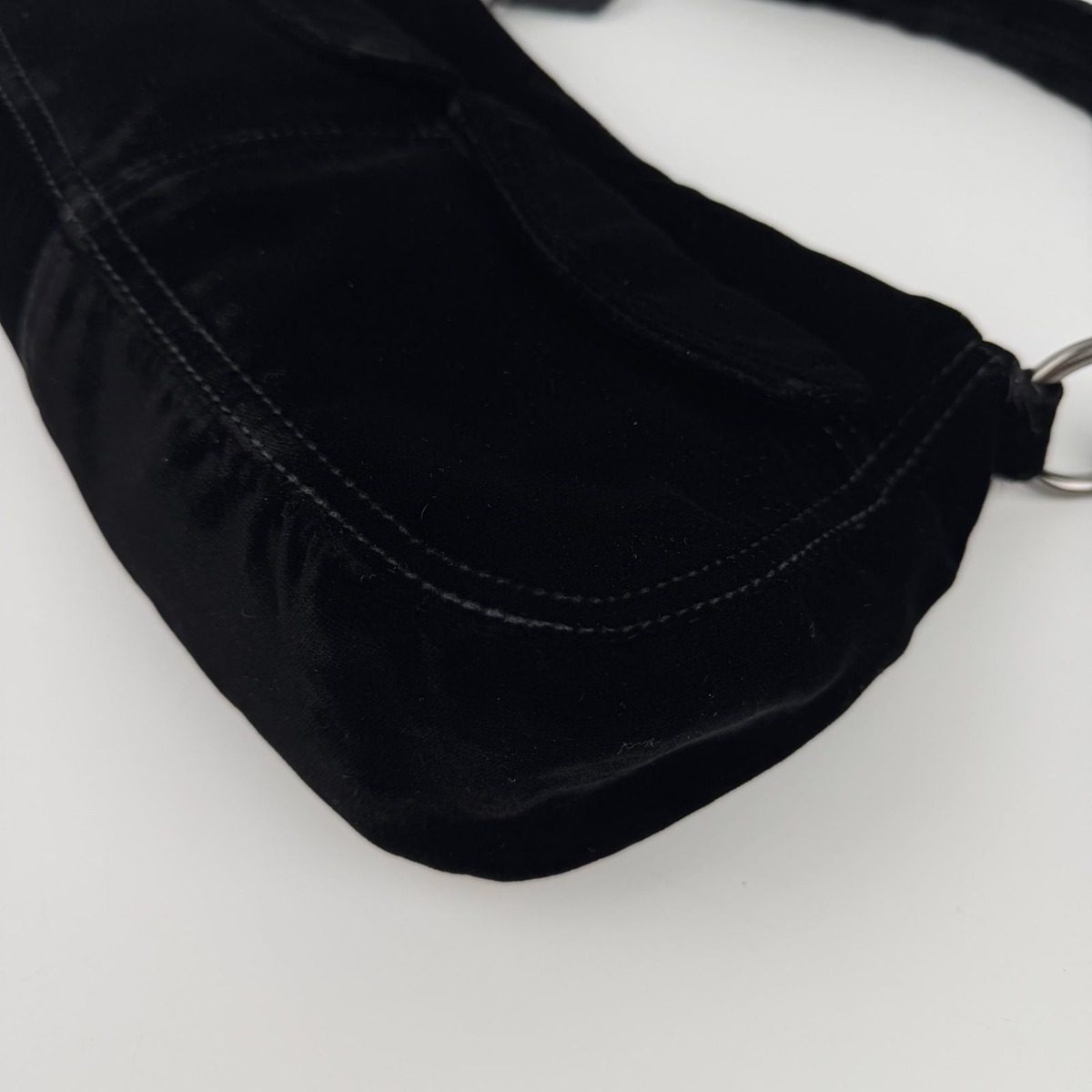 Prada Shoulder Bag Black Velvet Vintage — view 10