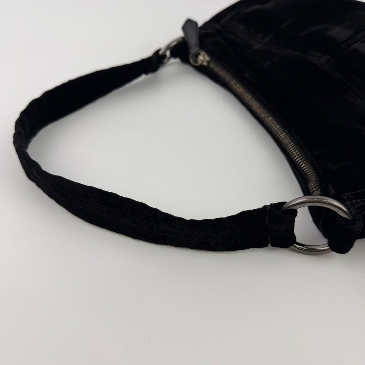 Prada Shoulder Bag Black Velvet Vintage — view 14