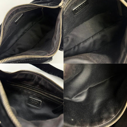 Prada Shoulder Bag Black Velvet Vintage — view 16