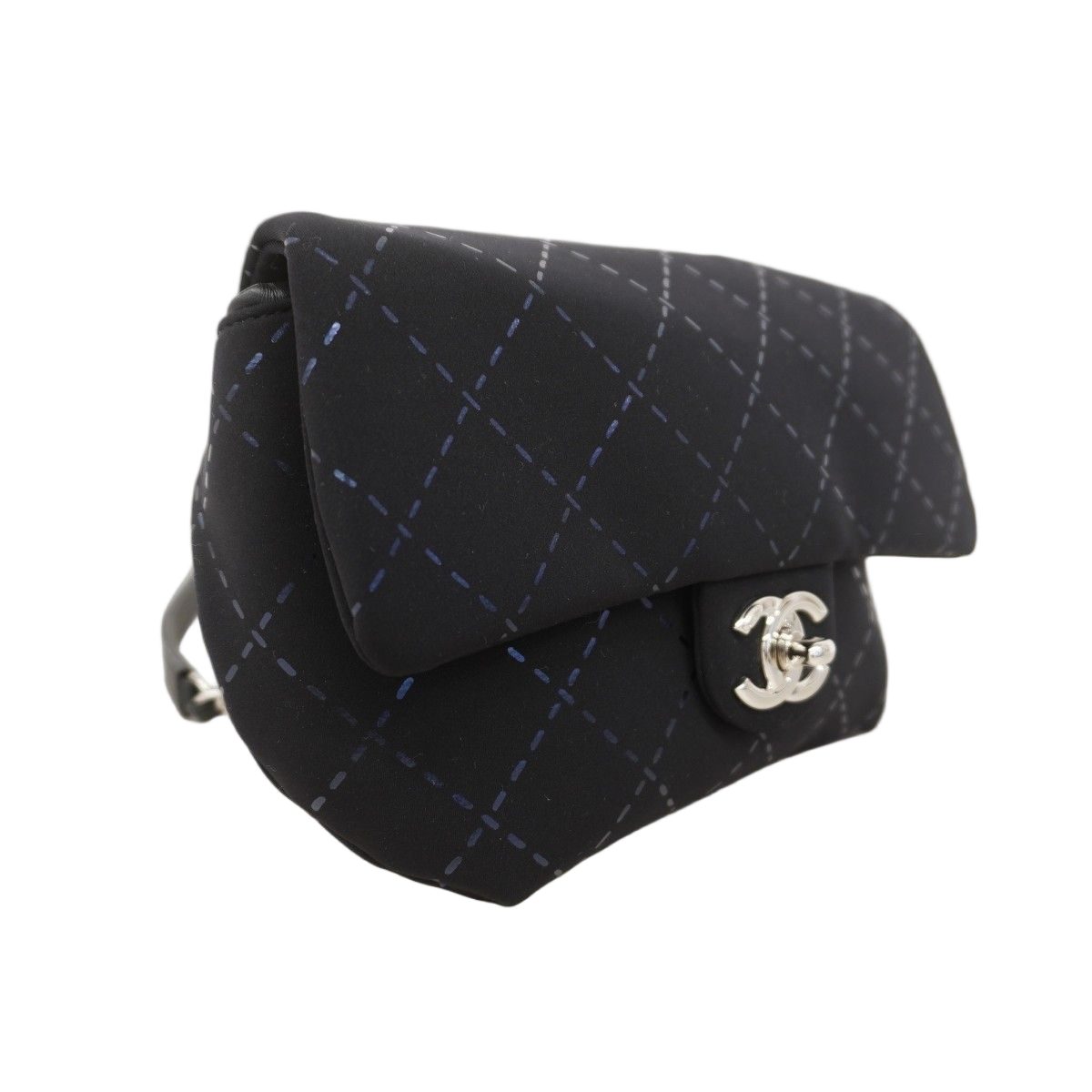 Chanel Waist Bag Jersey Black Silver — view 2