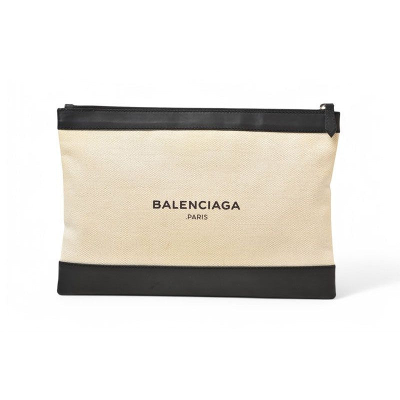 Balenciaga Clutch Bag Second Navy CLIP Pouch Canvas — view 2