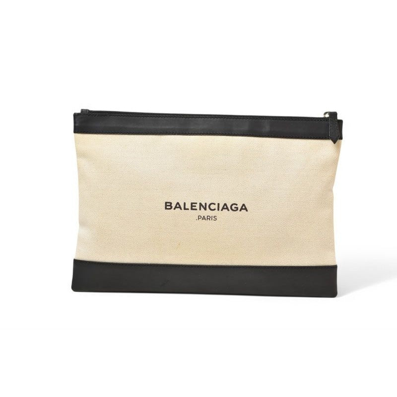 Balenciaga Clutch Bag Second Navy CLIP Pouch Canvas
