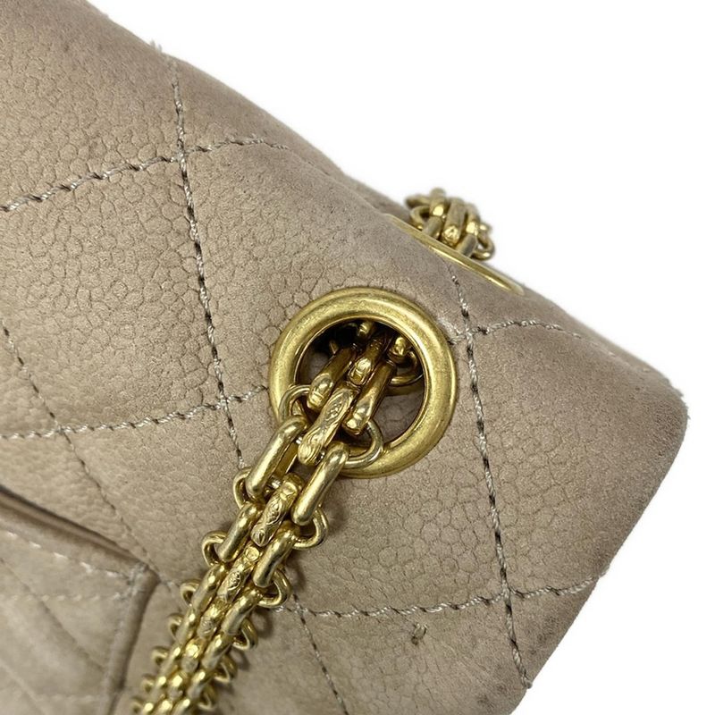Chanel Shoulder Bag Matelasse /255 Beige Double Flap / Gold Hardware / Mademoise