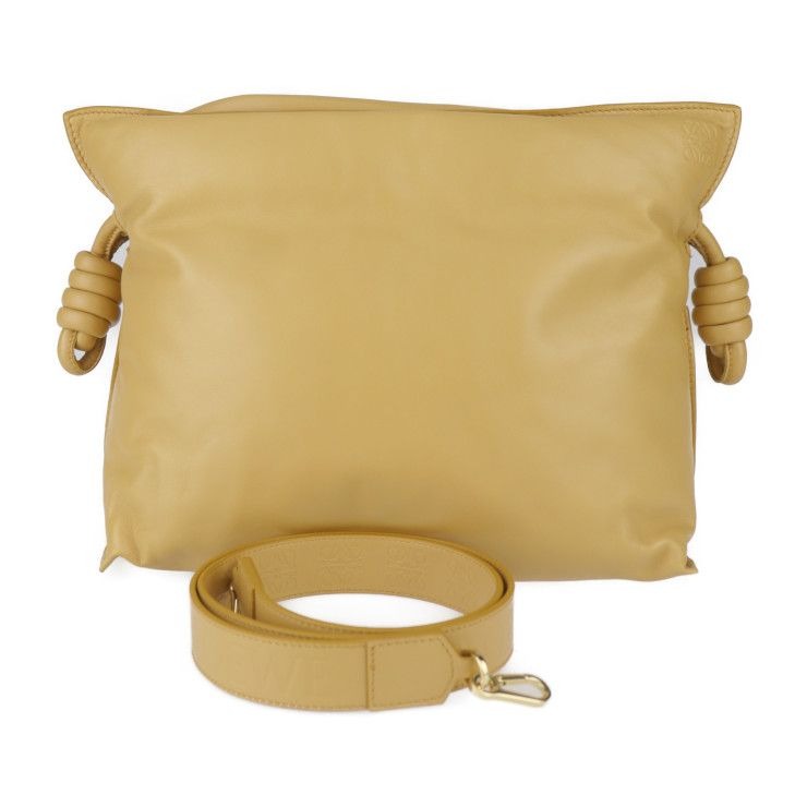 Loewe Flamenco Clutch Puffer Shoulder Bag A411 Fc1 X67 Calfskin Leather Camel
