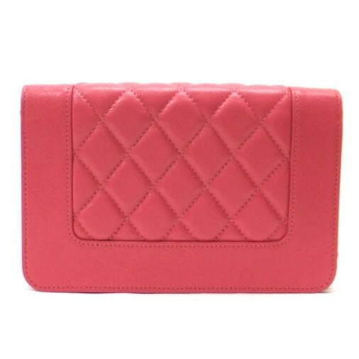 Chanel Chain Wallet Quilted Lambskin Pink Gold 8 Digits 19 X — view 2