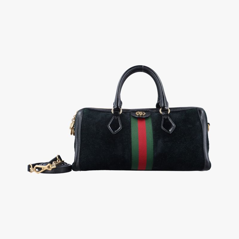 Gucci Ophidia GG Small Black And Green And Red Suede 524532 F024647109