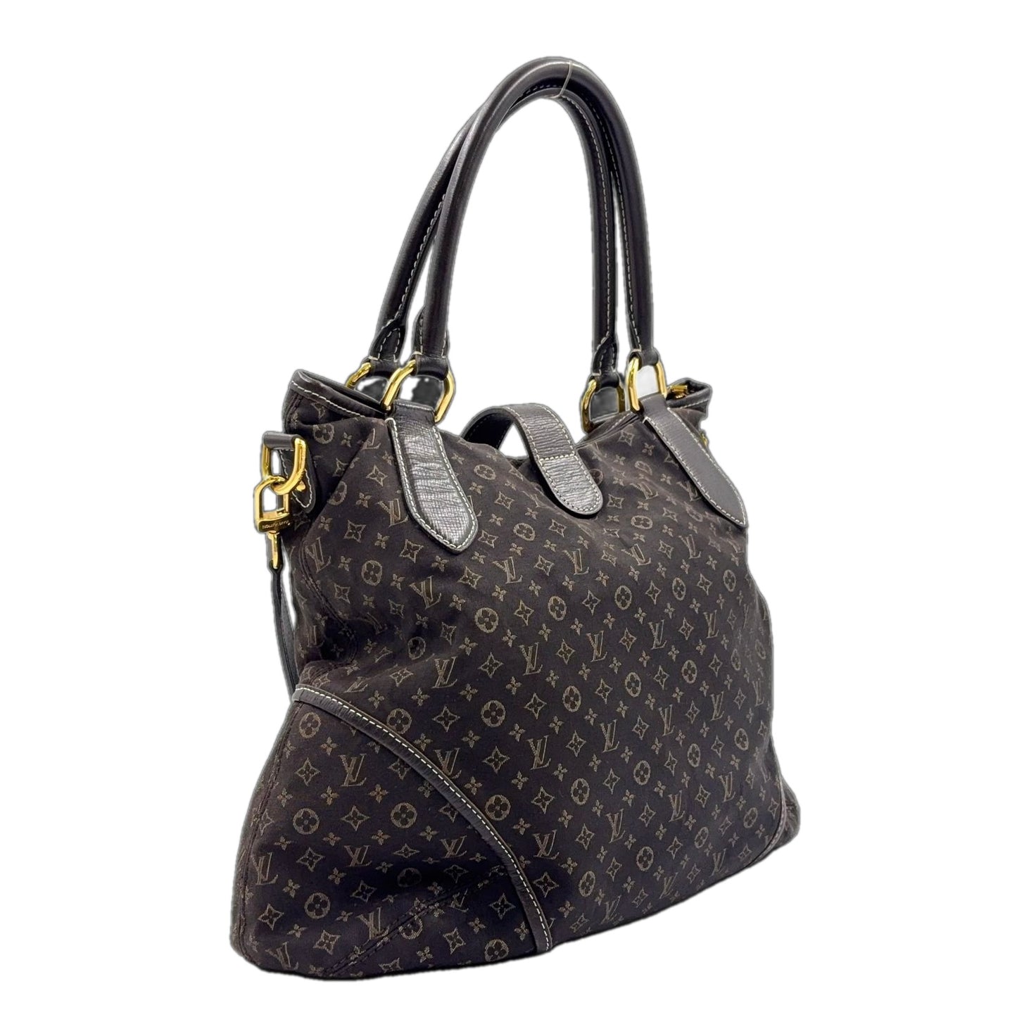 Louis Vuitton Elegance Monogram Idylle Leather Canvas Dark Brown Handbag Gold — view 2