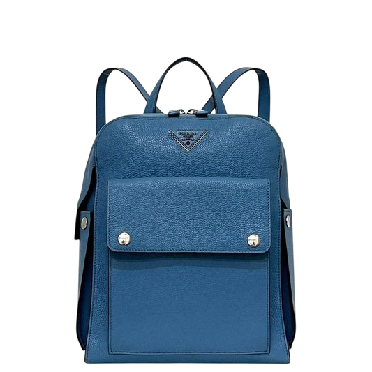 Prada Backpack Light Blue 2vz040 Excellent Condition Leather