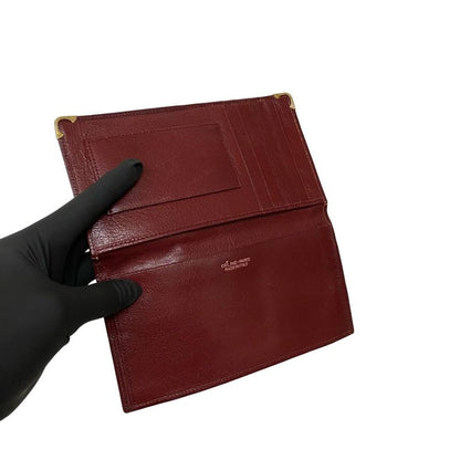 Celine Vintage Carriage Logo Leather Bifold Long Wallet