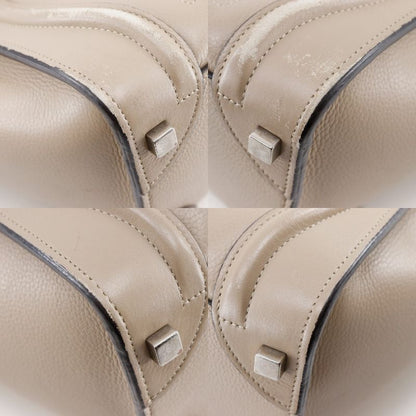 Celine Luggage Micro Shopper Leather Beige Women's Handbag