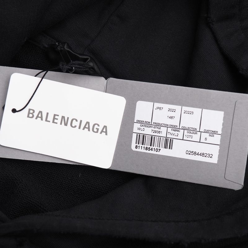 2022Balenciaga Destroyed Logo Hoodie Size S Logo Print Aged 20250722 Ra5608