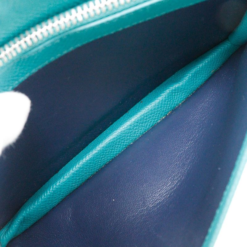 Bvlgari Leather Black/green Men's Long Wallet