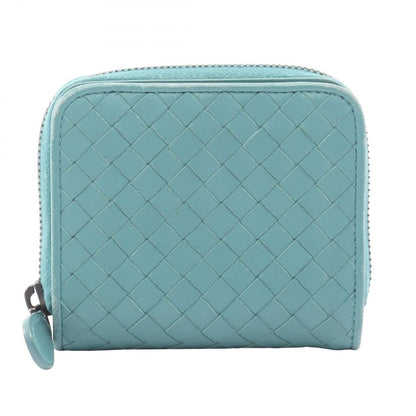 Bottega Veneta Bifold Wallet Intrecciato Light Blue Leather