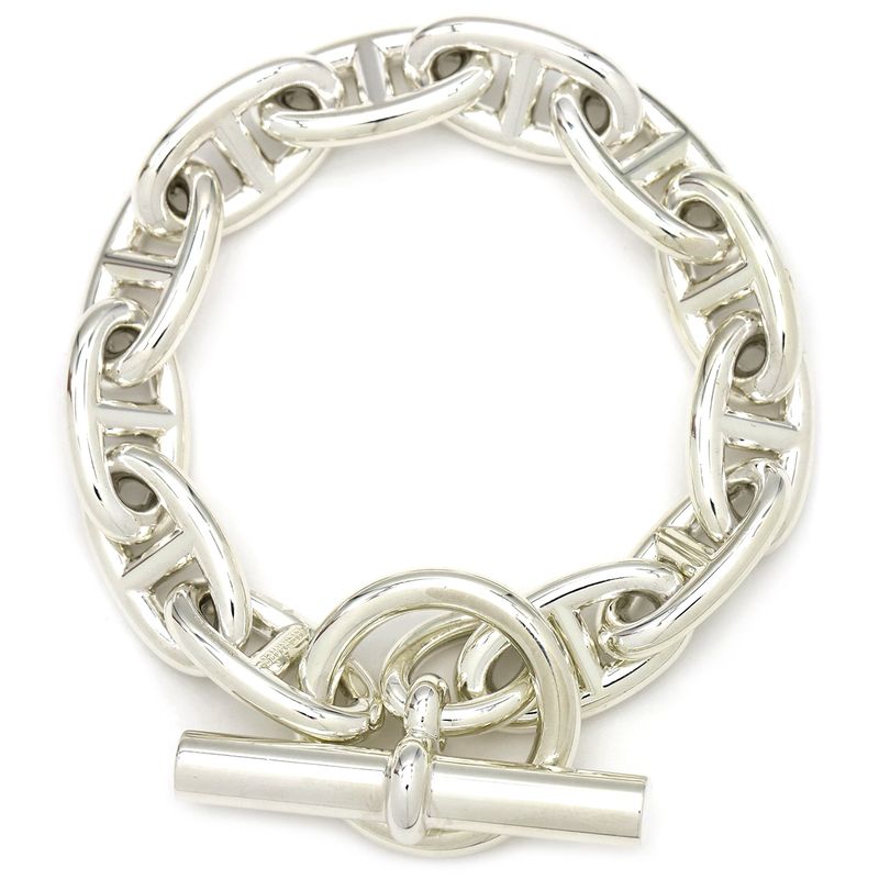 Hermes Bracelet Chaine D'ancre GM Silver 925 Silver 12 Frames Star Ring Silver