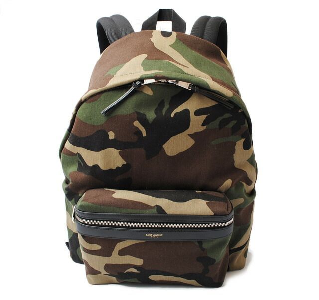 Saint Laurent Backpack YSL Saint Laurent City Camouflage Army Green 435988