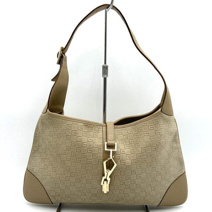 Gucci 001 4057 Shoulder Bag GG Suede Beige One Shoulder Women Men Fashion