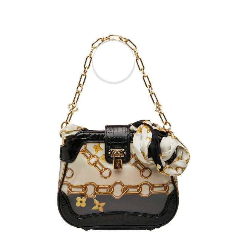 Louis Vuitton Monogram Charm Sac Flar Chain Shoulder Bag Handbag Black