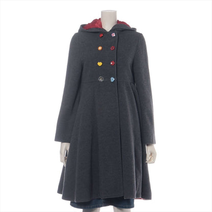 Dolce & Gabbana Heart Flower Button Wool Polyester Long Coat Kids 11 12 Gray