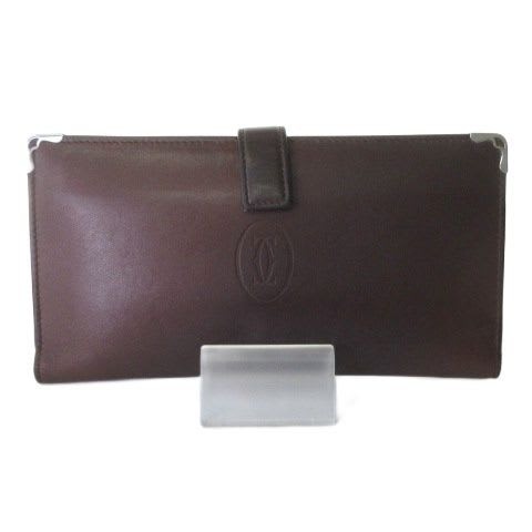 Cartier International Long Wallet Double C Logo Brown