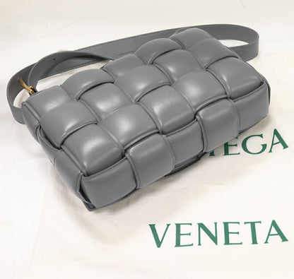 Bottega Veneta Shoulder Bag Small Patted Cassette Shoulder Bag Lambskin Gray