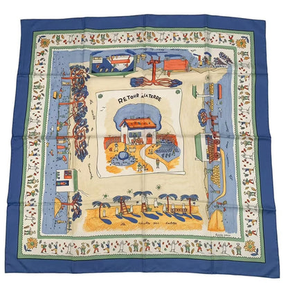 Hermes Scarf Carre 90 RE Tour a la Terre Return Blue Box — view 2