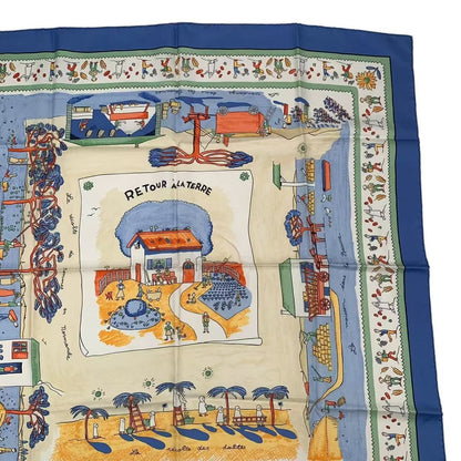 Hermes Scarf Carre 90 RE Tour a la Terre Return Blue Box — view 4