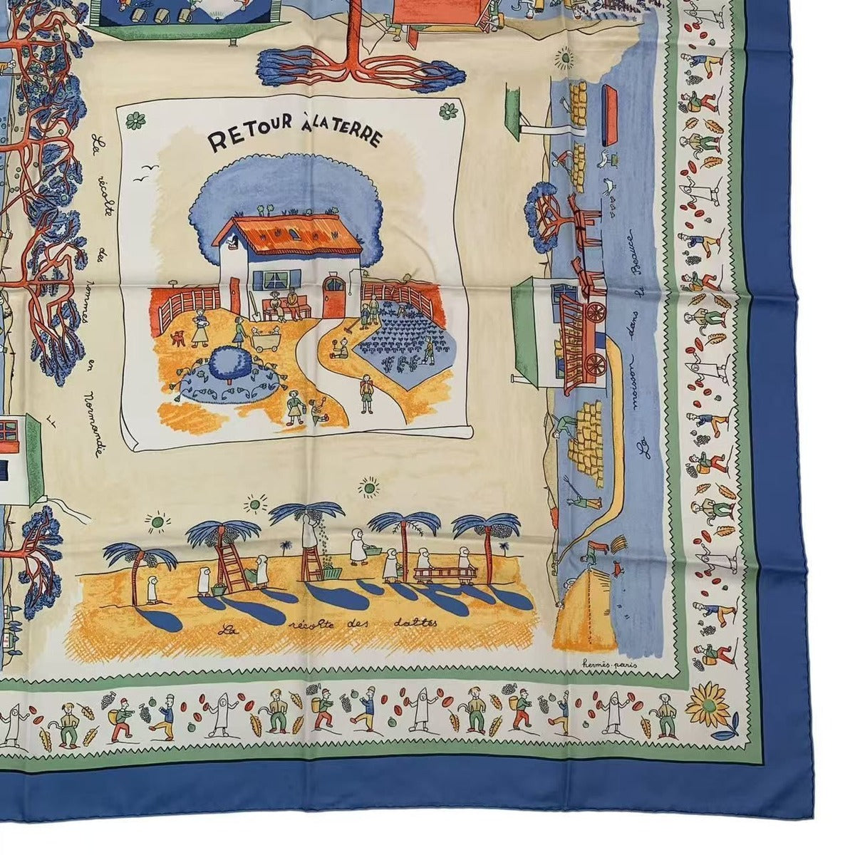 Hermes Scarf Carre 90 RE Tour a la Terre Return Blue Box — view 6