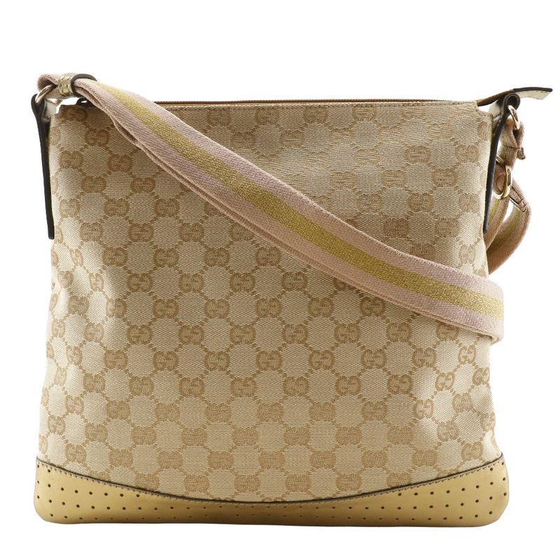 Gucci 145857 GG Canvas Beige Women Shoulder Bag