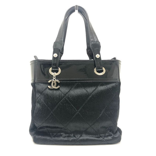 Chanel Tote Bag CC Paris Biarritz PM Enamel Black