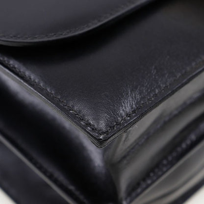 Hermes Chianti One Shoulder Vintage Box Calf Black/gold Hardware Women Shoulder