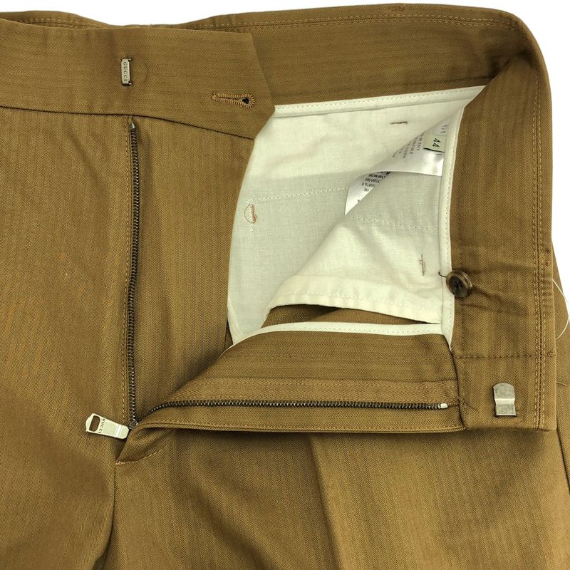 Gucci Herringbone Striped Slack Pants 450180 Z330b Brown 44