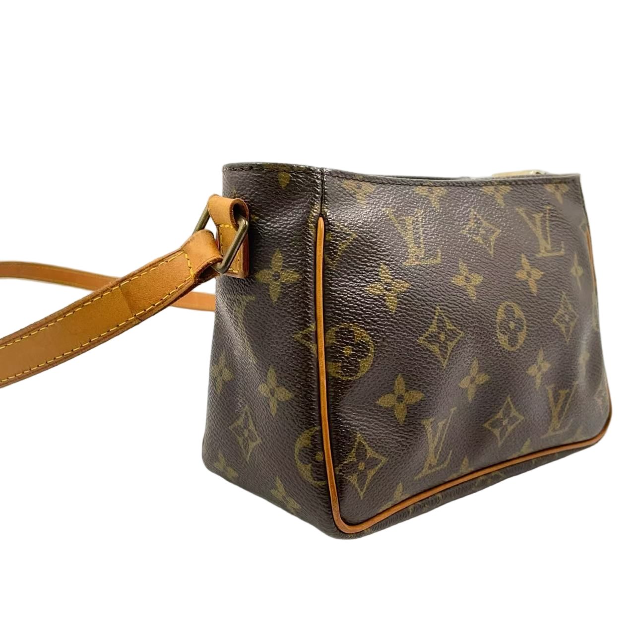 Louis Vuitton PM Monogram Leather Brown Shoulder Bag Gold — view 2