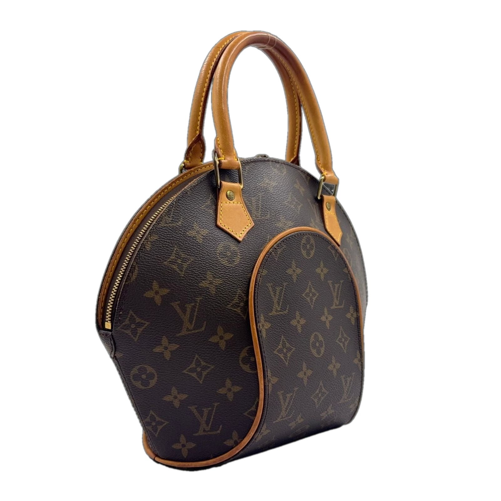 Louis Vuitton Ellipse PM Monogram Leather Brown Handbag Gold — view 2
