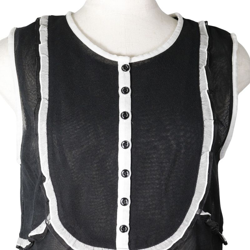 Chanel Sleeveless 07P P30617v13551 Cotton Black Women Tank Top