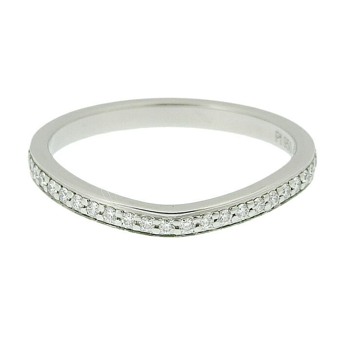 Cartier Ballerina Curved Half Eternity Diamond Ring Pt950 Platinum Diamond #49