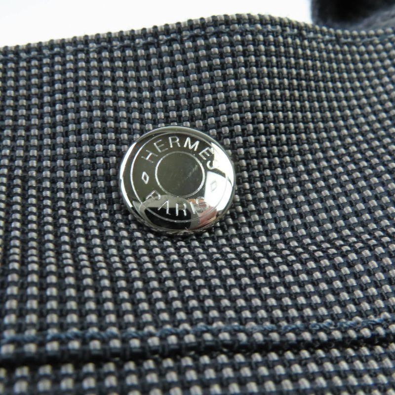 Hermes Yale Line MM Silver Hardware Serie Button Canvas Tote Bag Gray Made In