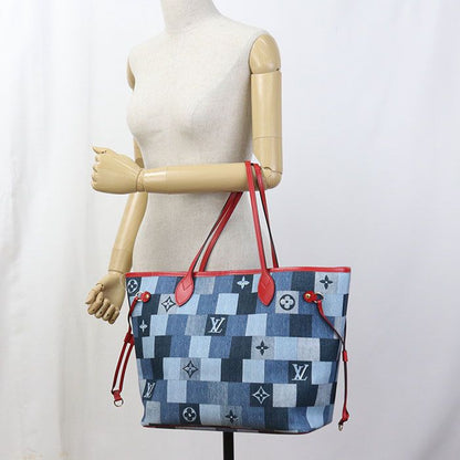 Louis Vuitton Neverfull MM Monogram Denim M44981 Tote Bag Denim Leather Women
