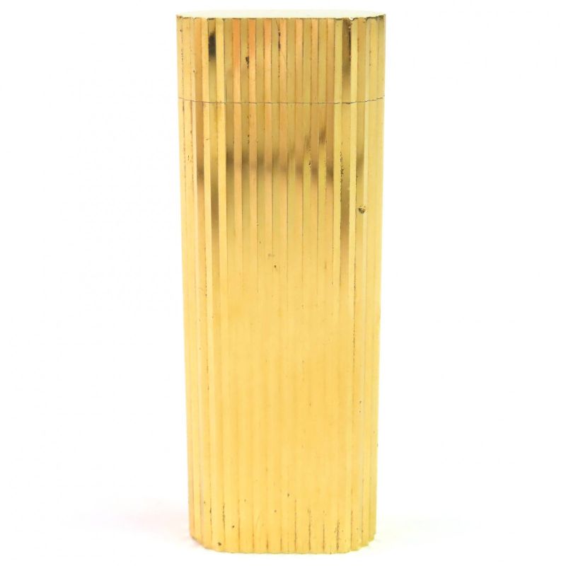 Cartier Stripe Oval Roller Type Gas Lighter Smoking Goods Gold