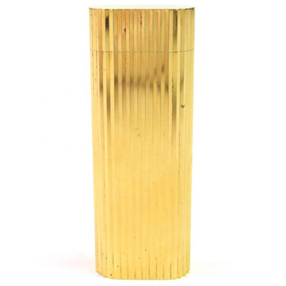 Cartier Stripe Oval Roller Type Gas Lighter Smoking Goods Gold