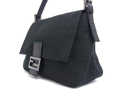 Fendi Zucca Pattern Zucchino Mamma Bucket Nylon Canvas One Shoulder