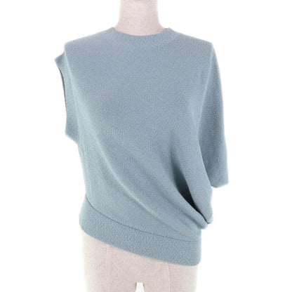 Fendi 2023 Fzxb23 Logo Design Asymmetrical Draped Knit Blue 36 Storage With Bag